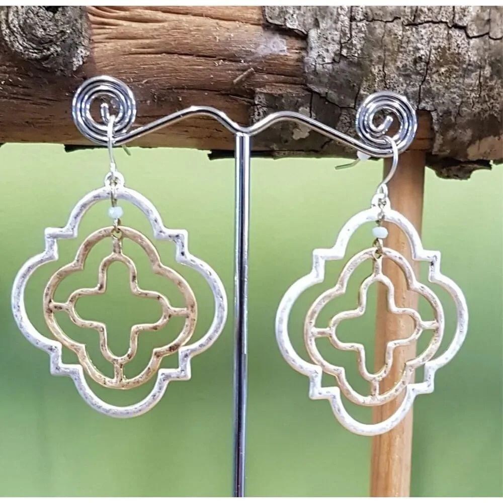 PARK LANE JEWELRY | Tallulah Mixed Gold‎ Silver Tone Earrings